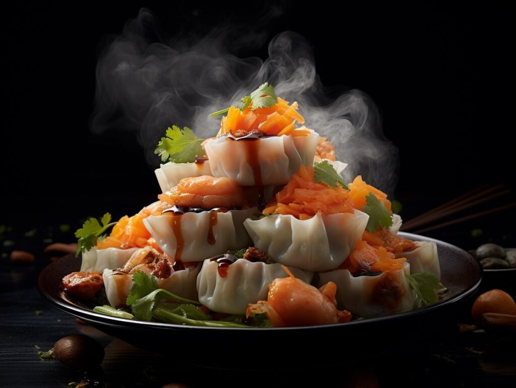 Dumplings dish pan Asian