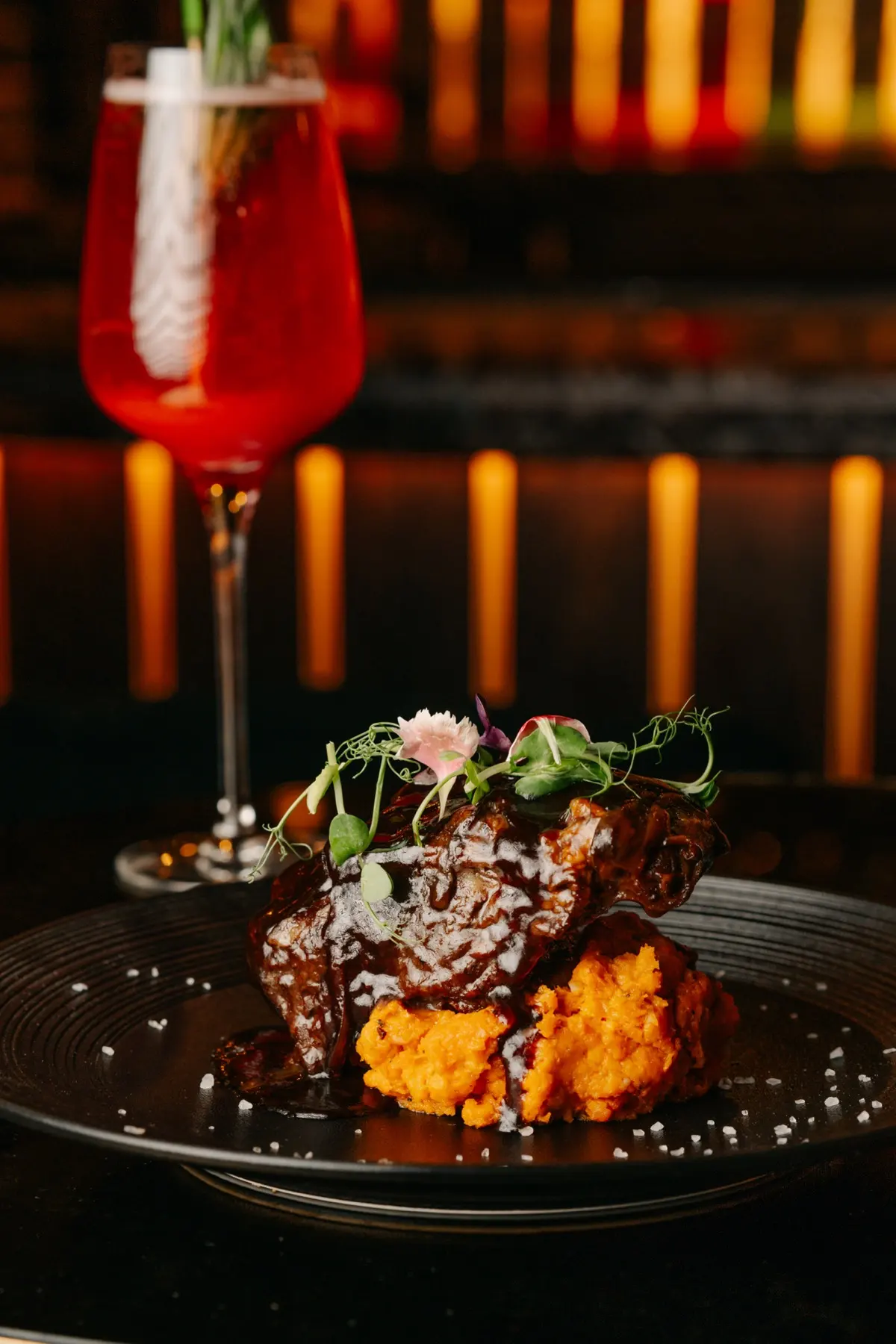 Braised short ribs, Christmas menu at Lulu Wild Birmingham